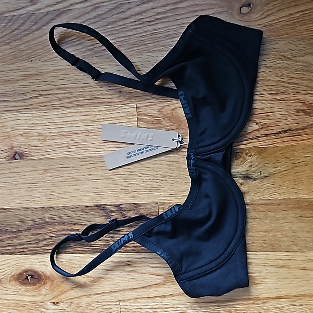NWT SKIMS Cotton Logo Demi Bra 34A, Black (Soot)